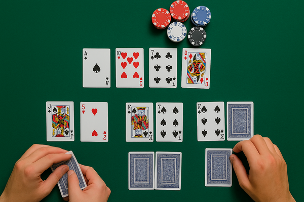 A photograph captures a seven card stud poker game maxwidth600