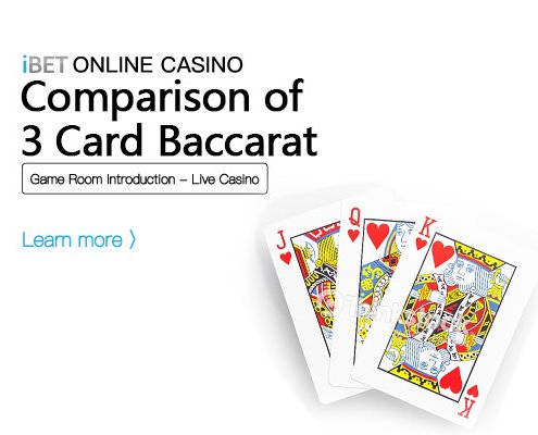 iBET Online Casino Gameroom Intro Comparison of 3 Card Baccarat 495x400
